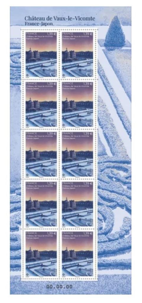 Jaar 2025 Feuille Emission commune France-Japon - Château de, Postzegels en Munten, Postzegels | Europa | Frankrijk, Postfris