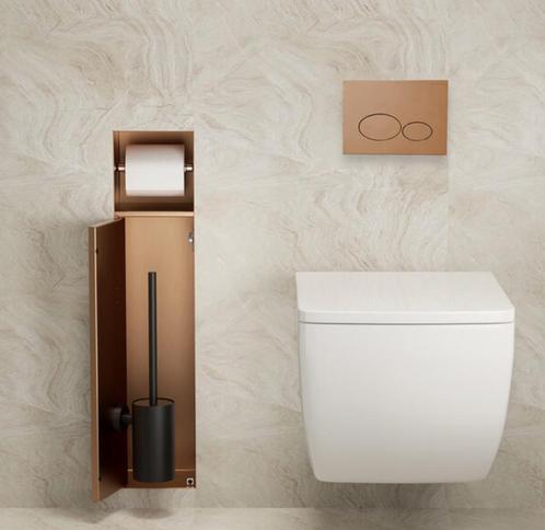 Wiesbaden Inbouw Wc borstel houder Rocko Geborsteld Brons Ko, Doe-het-zelf en Verbouw, Sanitair, Nieuw, Toilet, Koper, Rvs, Ophalen