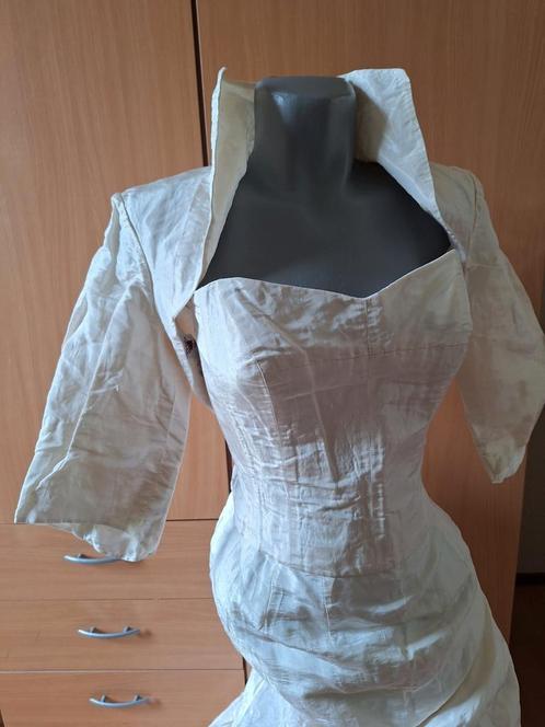 Trouwjurk avondjurk 3 del rok corset jasje ecru mt 36 zijde, Kleding | Dames, Gelegenheidskleding, Zo goed als nieuw, Galajurk