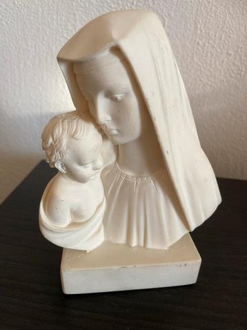 Maagd Maria met Jezuskind - Albast/Hars beschikbaar voor biedingen