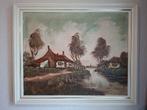 Schilderij olieverf op doek landschap, Antiek en Kunst, Ophalen of Verzenden