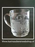 Theeglas/Longdrinkglas met Tractor, Engelberterweg 65 9723EK groningen, Www.Karinasdierenwebshop.nl, Nieuw, Ophalen of Verzenden