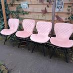 Roze Velours Eetkamerstoelen - 4 Stuks, Ophalen, Gebruikt, Overige kleuren, Vier