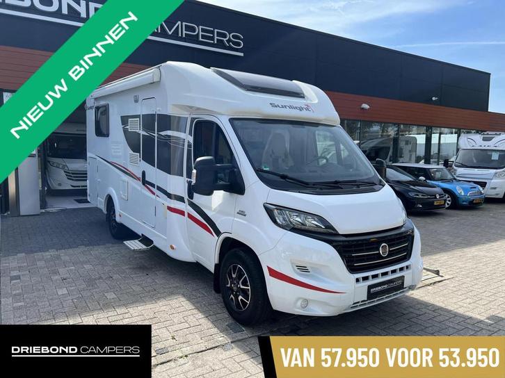 Sunlight T69 S Queensbed Luifel Schotel Zonnepaneel Lithium, Caravans en Kamperen, Campers, Bedrijf, tot en met 4, Half-integraal