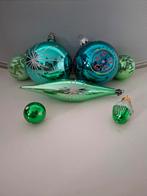 Set groen/blauw kerstballen glas, Ophalen of Verzenden, Nieuw