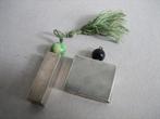 Art Deco zilver parfumflesje 2x, Ophalen of Verzenden, Gebruikt, Miniatuur