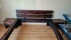 Pallisander houten bed 160 x 200 eventueel met lattenbodems, 160 cm, Bruin, Zo goed als nieuw, Hout