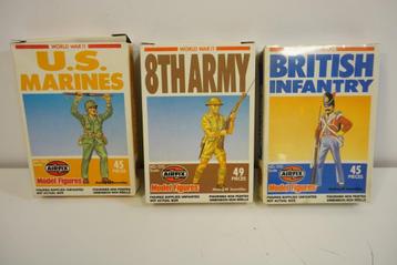  Vintage AIRFIX WWII Miniatuurfiguren 1981 Set van 3 – H0/00 beschikbaar voor biedingen