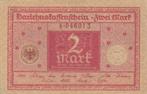 Duitsland bankbiljet 2 Mark 1.3.1920, Pick 59 gebruikt, Postzegels en Munten, Bankbiljetten | Europa | Niet-Eurobiljetten, Verzenden