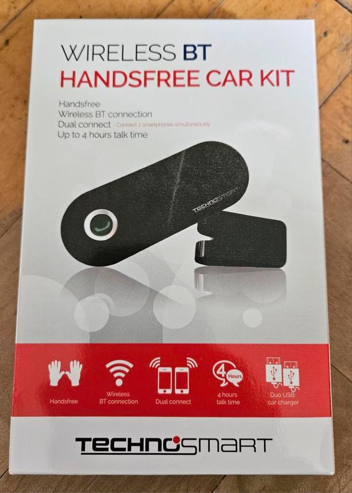 Technosmart Bluetooth Handsfree Carkit - Nieuw, Auto diversen, Carkits, Nieuw, Ophalen of Verzenden