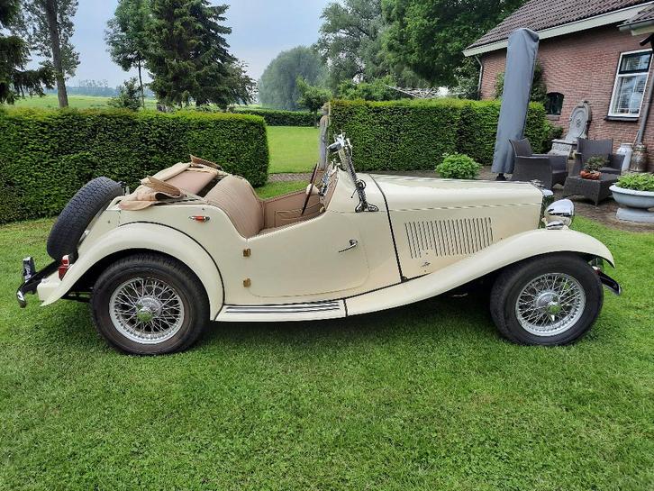 MG TD  PRACHTIGE STAAT, Auto's, MG, Particulier, TD, Benzine, Handgeschakeld, Wit, Beige, Leder, Achterwielaandrijving