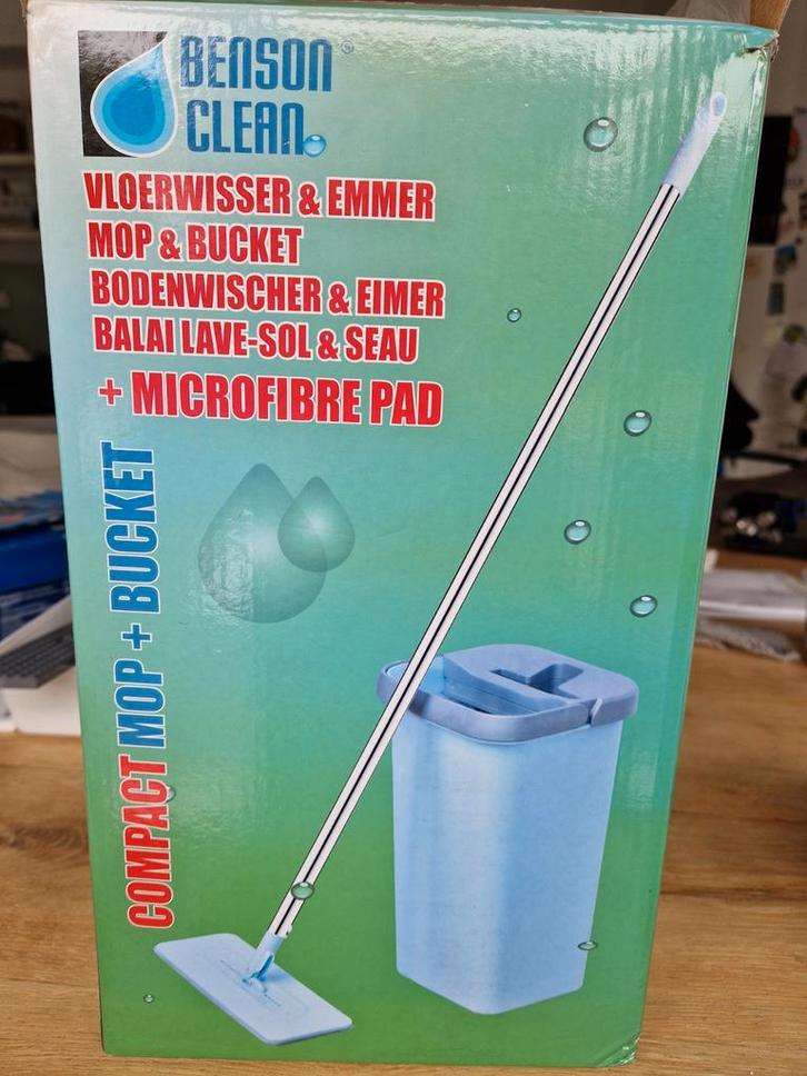 Benson Clean Vloerwisser & Emmer - Nieuw in doos!, Huis en Inrichting, Schoonmaakartikelen, Dweilemmer, -bak, of -wagen, Ophalen of Verzenden