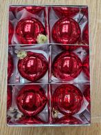 4: 6 x glazen kerstballen, 3 x glanzend + 3 x spikkels ZGAN, Ophalen of Verzenden, Zo goed als nieuw