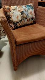 Pitrietstoel met velvet zitting en kussen, Huis en Inrichting, Stoelen, Ophalen, Gebruikt, Bruin, Stof