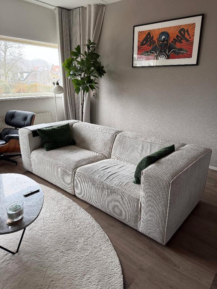 bankstel Ricca Rib van Kwantum in nieuwstaat, Huis en Inrichting, Banken | Bankstellen, Gebruikt, Vierpersoons of meer, 75 tot 100 cm