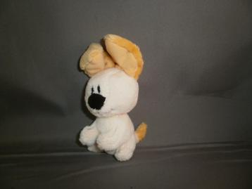 woezel en pip hondje tweekleurig geel 12 cm velours zwarte  beschikbaar voor biedingen