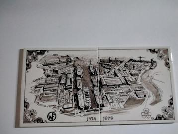 2 x zeer mooie oude tegeltjes wilton fijernoord 1854 1979  beschikbaar voor biedingen