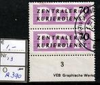 DDR Dienstmarken (paar) Michel 13 nr.R390g, Postzegels en Munten, DDR, Verzenden, Gestempeld
