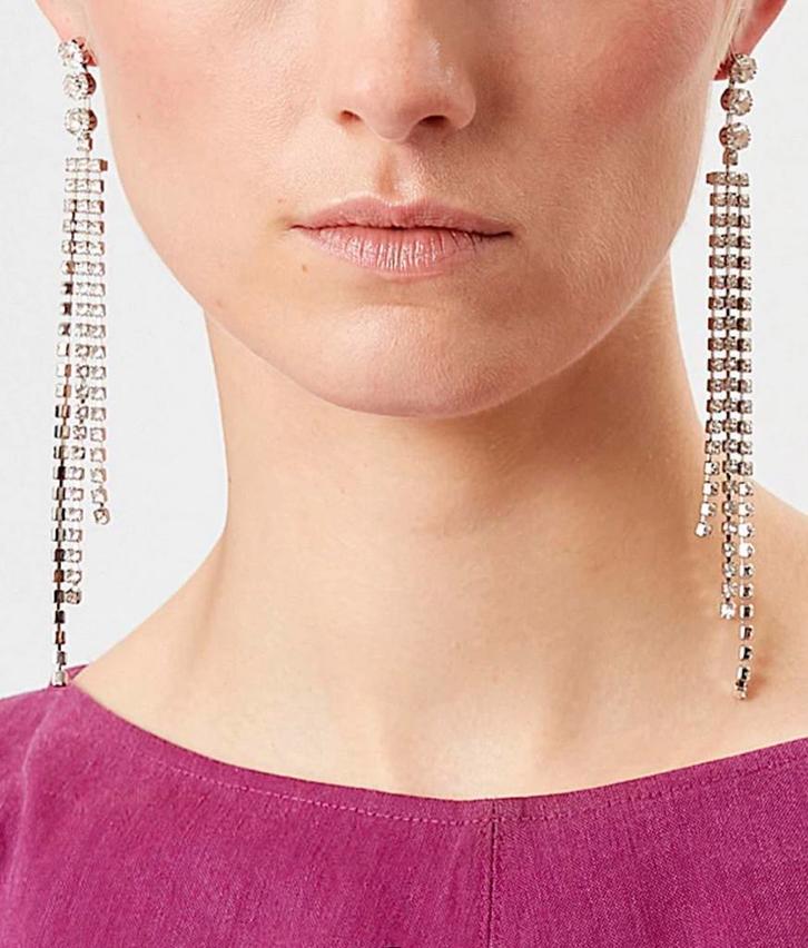 ISABEL MARANT SCHITTERENDE OORBELLEN (NEW €295) NIEUW💖💖💖, Sieraden, Tassen en Uiterlijk, Kettingen, Nieuw, Zilver, Zilver, Met kristal