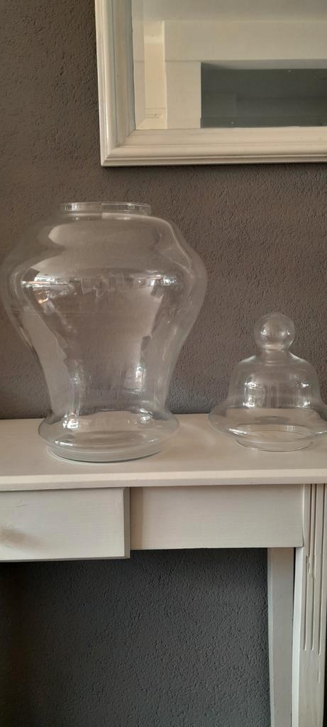 Glazen Apothekerspot met Deksel, Huis en Inrichting, Woonaccessoires | Vazen, Zo goed als nieuw, Overige kleuren, 50 tot 75 cm
