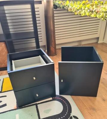 6x LADEN inc. Inzetten Kallax Ikea zwart  beschikbaar voor biedingen