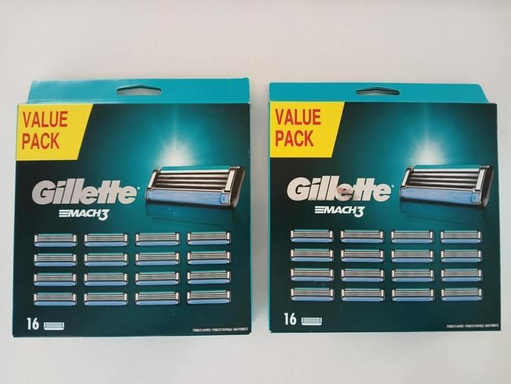 2 x Gillette Mach3 Scheermesjes - 16 stuks, Sieraden, Tassen en Uiterlijk, Uiterlijk | Gezichtsverzorging, Nieuw, Verzorging, Gehele gezicht