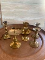 Messing Kandelaren Set - 7 Stuks, Ophalen of Verzenden, Koper of Brons