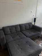 Bank Charly 3-zits met hocker | Antraciet, Huis en Inrichting, Ophalen, Zo goed als nieuw, 75 tot 100 cm