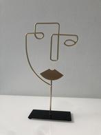 Moderne draadsculptuur van gestileerd gezicht, Ophalen of Verzenden