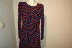 Fabienne Chapot rood blauw zwarte jurk in print mt 40, Maat 38/40 (M), Overige kleuren, Verzenden, Zo goed als nieuw