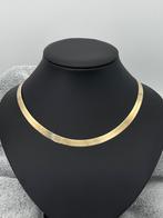 14 kt. geelgouden collier met flexibele schakela, Sieraden, Tassen en Uiterlijk, Kettingen, Ophalen of Verzenden, Zo goed als nieuw