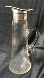 Schenkkan van rozig kleurend geribbeld glas zie beschrijving, Antiek en Kunst, Ophalen of Verzenden