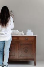 ♡ Verkocht ♡ Vintage commode met marmeren blad, Ophalen, 50 tot 70 cm, 100 cm of meer