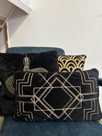 Luxe kussens zwart goud - set van 3, Huis en Inrichting, Woonaccessoires | Kussens, Ophalen, Zwart, Vierkant