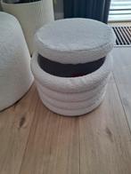 Teddy opbergpoef wit - xenos, Huis en Inrichting, Ophalen, Minder dan 50 cm, Rond, Minder dan 50 cm