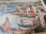 schilderij prent arno lemke boten bergen vintage, Huis en Inrichting, Woonaccessoires | Schilderijen, Tekeningen en Foto's, Ophalen of Verzenden