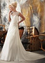 Trouwjurk Mori Lee tweedehands 38/40, Kleding | Dames, Trouwkleding en Trouwaccessoires, Verzenden, Zo goed als nieuw, Wit, Trouwjurk