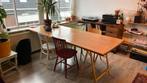 Gezellige tafel (tafelblad op schragen), Huis en Inrichting, Tafels | Eettafels, Ophalen, Gebruikt, 200 cm of meer, 50 tot 100 cm