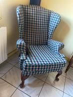 Vintage Engelse fauteuil met ruitpatroon, Huis en Inrichting, Ophalen, Minder dan 50 cm, Gebruikt, Minder dan 75 cm