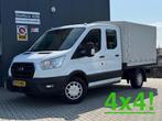 Ford Transit 350 2.0 TDCI L2H1 DC 4WD | Huif | CarPlay | Nav, Auto's, 2493 kg, Stof, Wit, 10 km/l