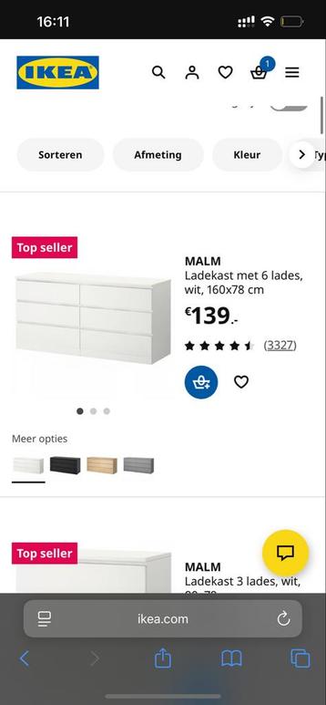 Ikea Malm ladekast 6 lades - nette staat - afbeelding 1