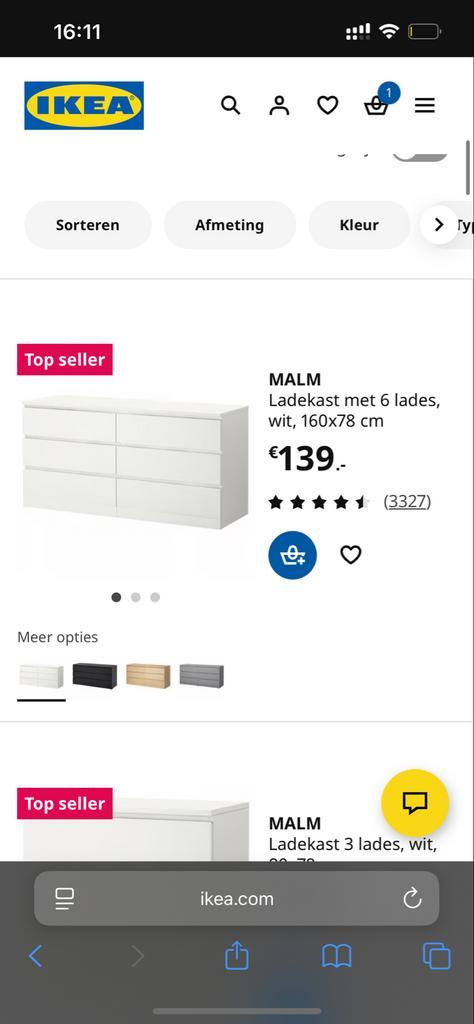Ikea Malm ladekast 6 lades - nette staat, Huis en Inrichting, Kasten | Kledingkasten, Gebruikt, Minder dan 100 cm, 150 tot 200 cm