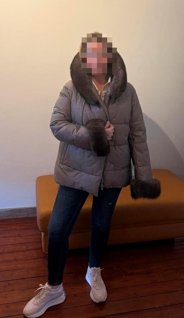 Max&Moi Winterjas met Echt Bont, Kleding | Dames, Jassen | Winter, Zo goed als nieuw, Maat 38/40 (M), Bruin, Ophalen of Verzenden