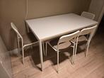 Eethoek, 4 stoelen met tafel, wit, Ophalen, Zo goed als nieuw, 4 tot 6 stoelen