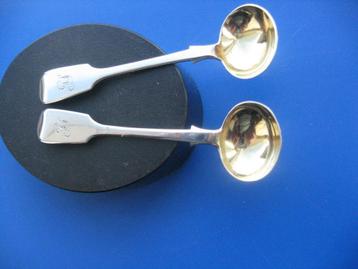 Zilveren sterling mosterd lepeltjes. Goud verguld.  beschikbaar voor biedingen