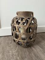 Sfeervolle houten lantaarn voor kaarsen, Bruin, Ophalen of Verzenden, Zo goed als nieuw, Hout