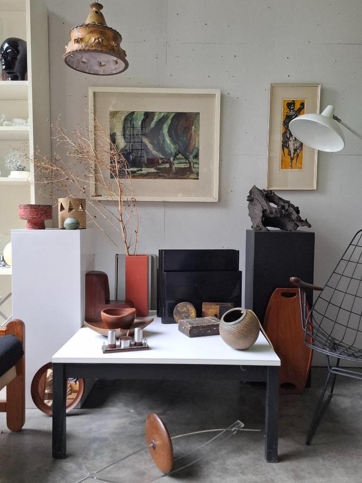 Vintage design retro keramiek kunst stoel lamp, Huis en Inrichting, Woonaccessoires | Krantenbakken en Lectuurbakken, Gebruikt