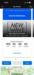 New wave ticket 5 feb, Tickets en Kaartjes, Concerten | Pop, Eén persoon, Februari