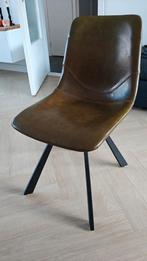 Set van 3 eetkamerstoelen – industrieel kuipmodel, Huis en Inrichting, Stoelen, Ophalen, Gebruikt, Bruin, Leer
