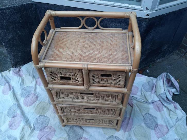 Rotan ladekastje. bruin, Huis en Inrichting, Kasten | Ladekasten, Zo goed als nieuw, Minder dan 100 cm, Minder dan 50 cm, 25 tot 50 cm